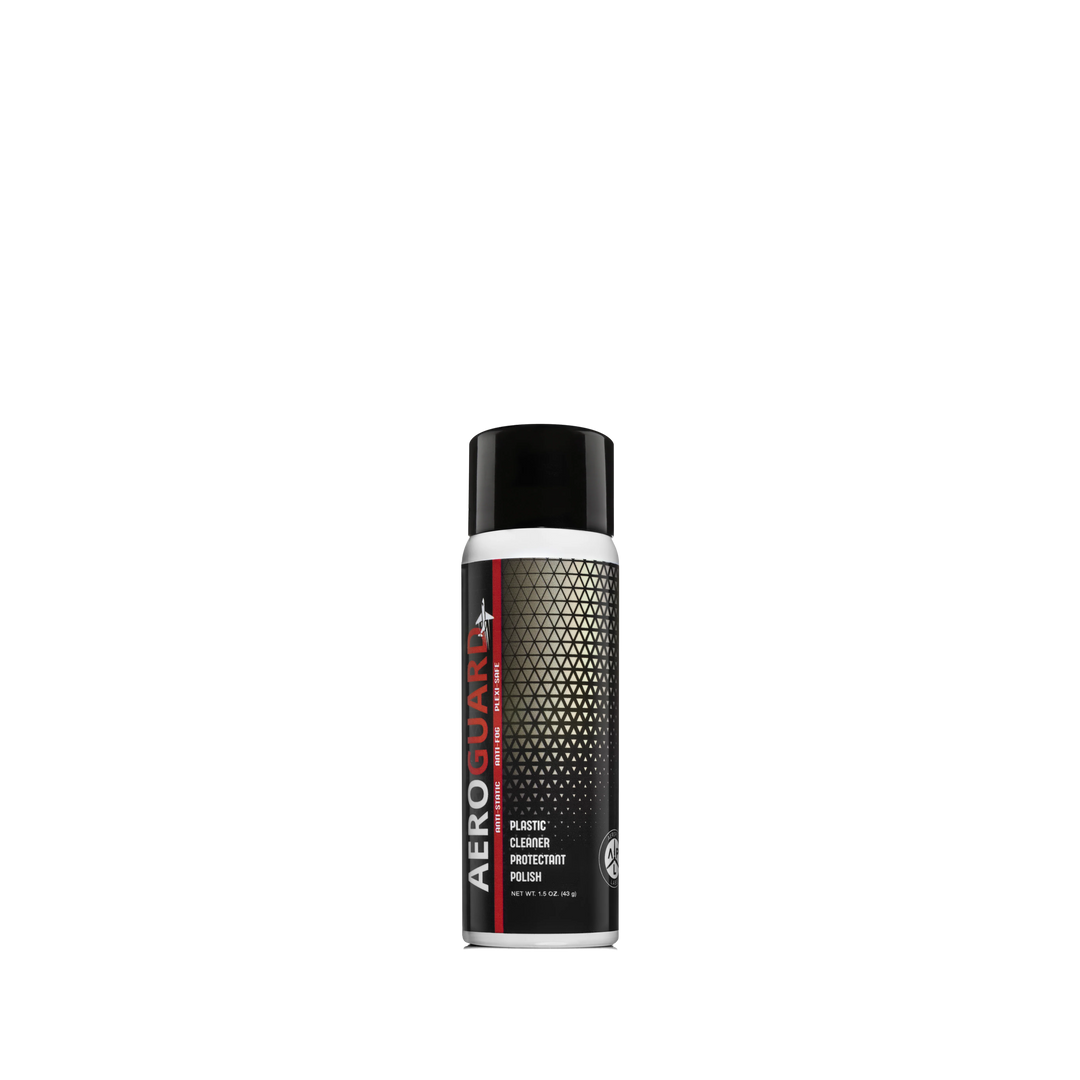 AeroGuard Mini 1.5 oz travel-size aerosol can, shown to scale against the 13 oz